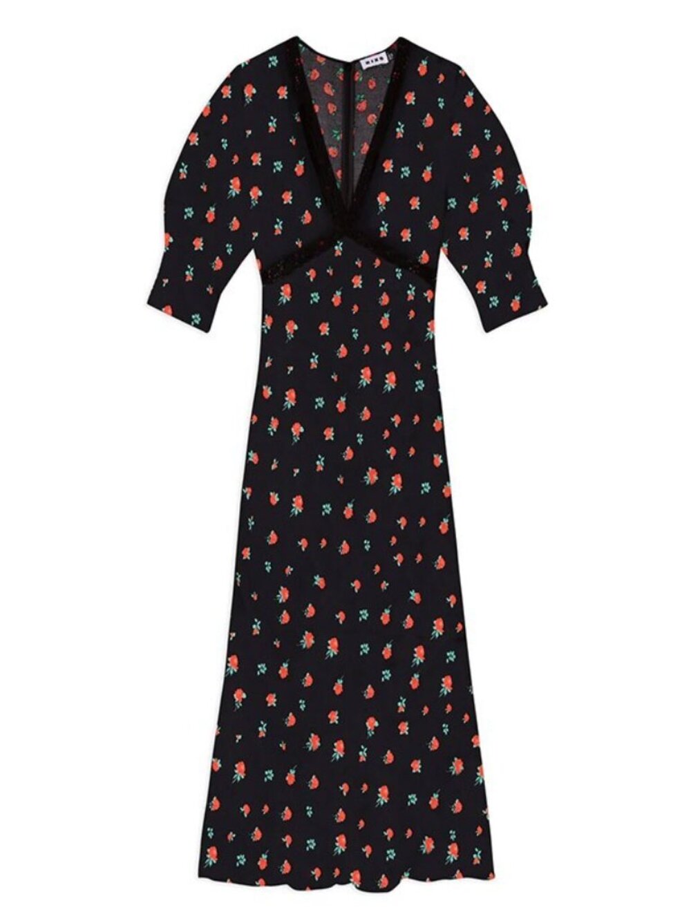 Rixo London Gemma Lace Trim Vintage Rose Midi Dress Size 3X NWT